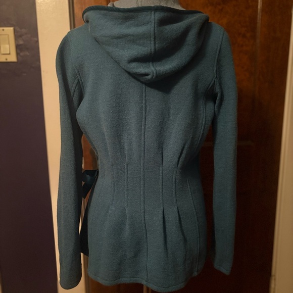Kuhl 100% Merino Wool Teal Wrap Cardigan Jacket - Picture 7 of 11